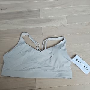 NWT Athleta Women's Light Gray Sports Bra - Large